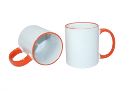 11oz Rim Handle Mug - Orange