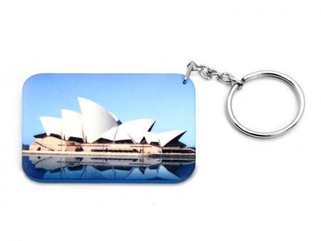 Rectangular Plastic Keychain 48*68mm(Color Edge)