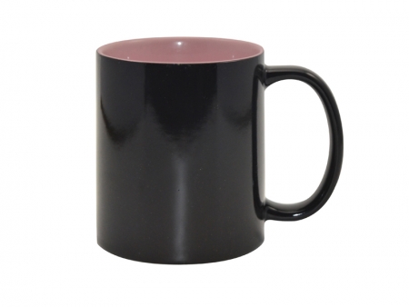 11oz Black Color Changing mug (Inner Pink)