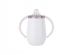 10oz/300ml Insulated Stainless Steel Sippy Cup with Spout (White)