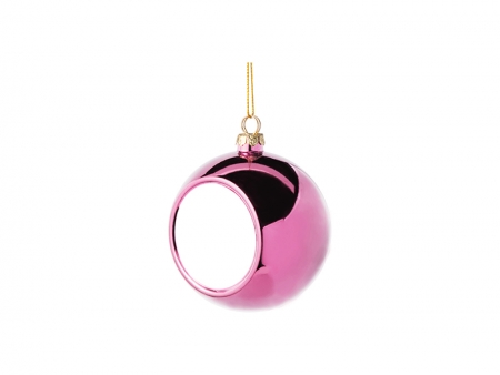 8cm Plastic Christmas Ball Ornament (Rose red)