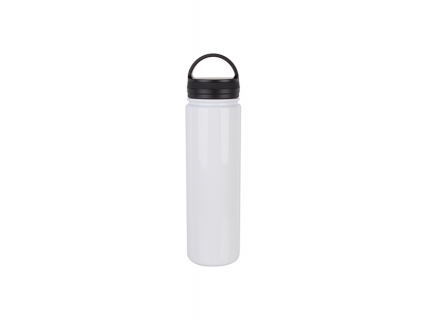 25oz/750ml Stainless Steel Flask w/ Portable Lid (White)