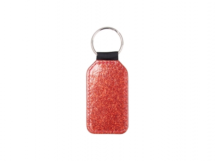 Glitter PU Leather Key Chain (Barrel, Red)