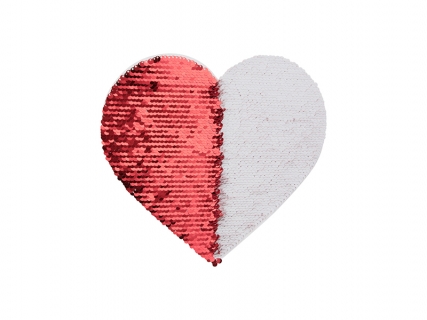 19*22cm Flip Sequins Adhesive White Base (Heart, Red W/ White)