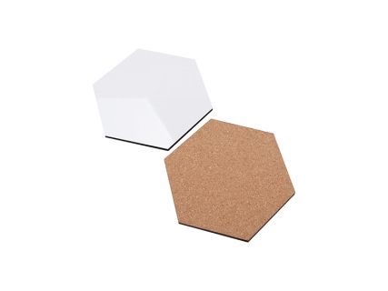 Hexagon Coaster with Cork Back - 11cm