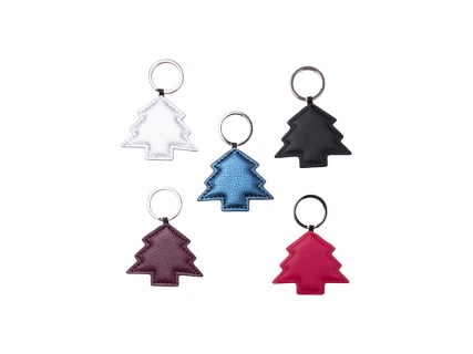 Engraving Leather Keychain (4.5*5.5cm, Tree Shape)