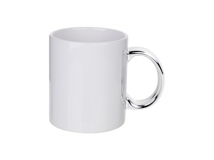 11oz Plated Ceramic Mug (Silver Handle)