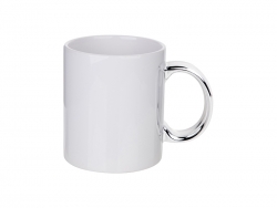 11oz Plated Ceramic Mug (Silver Handle)