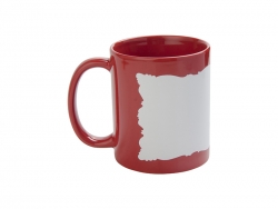 11oz Full Colour Mug w/ White Patch(Red,Butterfly Shaped)