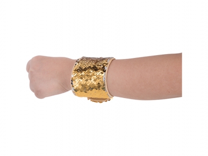Sequin Bracelet (Gold W/ White)