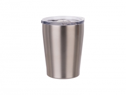 8oz/240ml Stainless Steel Milk Mug w/ Plastic Lid (Silver)