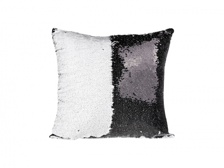 Flip Sequin Pillow Cover (Black/white)