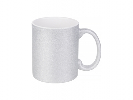 11oz/330ml Glitter Mug (Silver)
