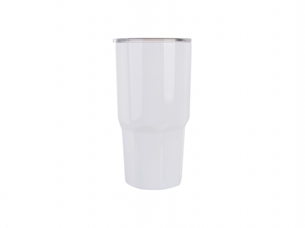 30oz Stainless Steel Tumbler W/ Octagonal Bottom (White)