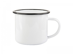 12oz/360ml Enamel Cup with Black Rim