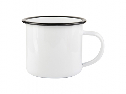 12oz/360ml Enamel Cup with Black Rim