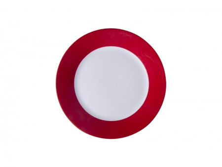 8&quot; Plate w/ Red Edge