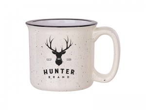 13oz / 400ml Ceramic Enamel Mug (Beige Pattern)
