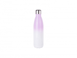 17oz/500ml Stainless Steel Cola Shaped Bottle (Gradient Color White&amp;Purple)