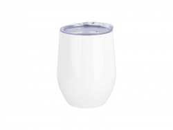12oz Stainless Steel Stemless Wine Cup (White)