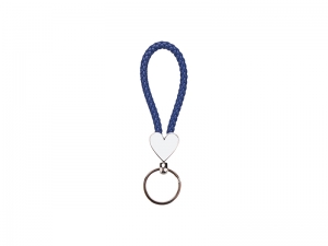 Heart Braided Keyring (Blue)