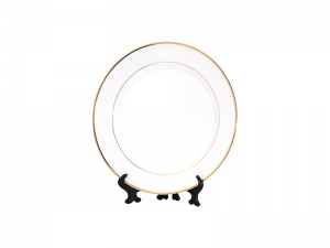 7.5&quot; Rim Plate w/ Gold Rim