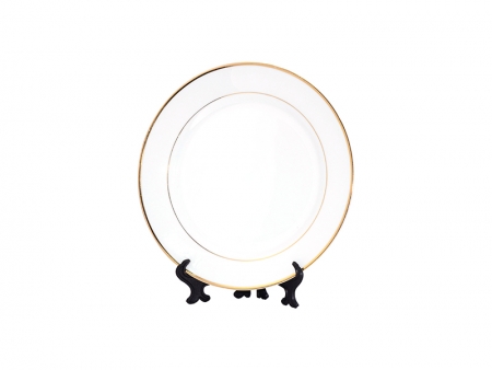 7.5&quot; Rim Plate w/ Gold Rim