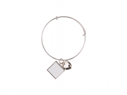 Adjustable Photo Bracelet W/ Round Insert (One Square)