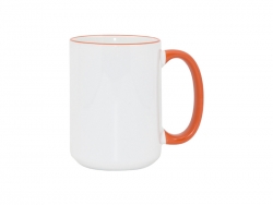 15oz Rim/Handle Mugs - Orange