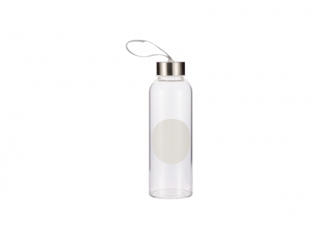 420ml Glass Bottle with Round White Patch
