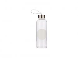 420ml Glass Bottle with Round White Patch