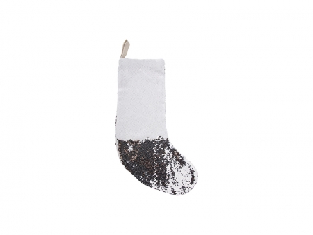 Sequin Christmas Stocking (white w/ Silver)