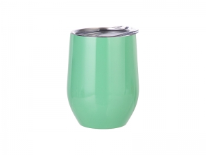 12oz Stainless Steel Stemless Wine Cup (Light Green)