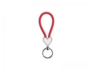 Heart Braided Keyring (Red)