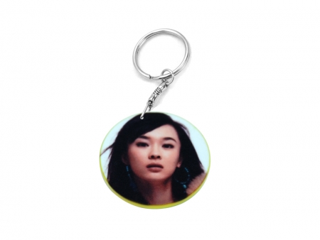 39mm Round Plastic Keychain(Color Edge)