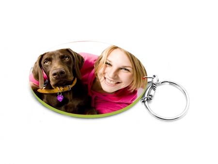 Oval Plastic Keychain 57*82mm(Color Edge)