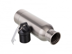12oz/360ml Stainless Steel Beer Bottle Cooler With Opener (Silver)