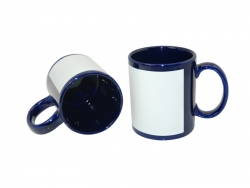 11oz Full Colour Mug with Whtie Patch-Blue