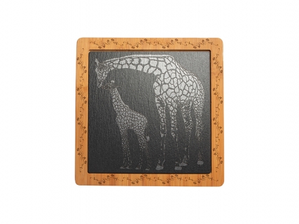 &quot; Tabla de Corte Bambú y Pizarra (Cuadrado, 24*24cm)&quot;