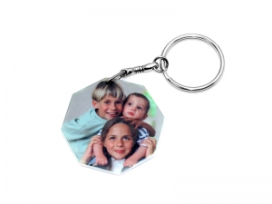 44mm Octangle Plastic Keychain