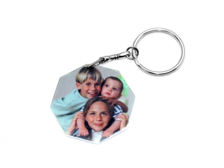 44mm Octangle Plastic Keychain