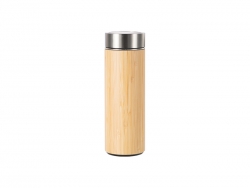 420ml/14oz Bamboo Flask Thermal Cup with Plastic Base