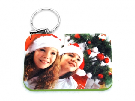 Rectangular Plastic Keychain 57*82mm(Color Edge)