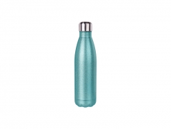17oz/500ml Glitter Stainless Steel Cola Shaped Bottle (Light Blue)