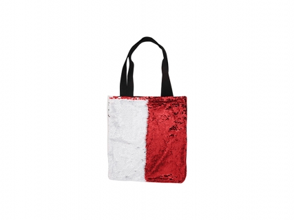 Sequin Double Layer Tote Bag (Red/White)
