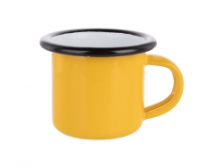 3oz/100ml Enamel Mug (Yellow, Black Edge)