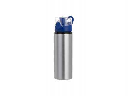 750ml Alu Water Bottle with Blue Cap (Silver) MOQ: 2000