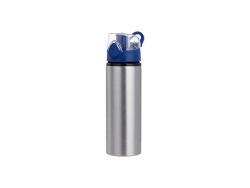 750ml Alu Water Bottle with Blue Cap (Silver) MOQ: 2000