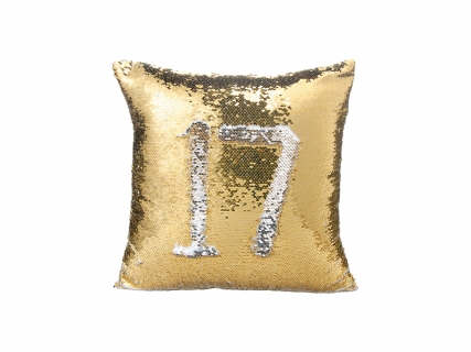 Flip Sequin Pillow Cover (Gold w/ Silver)