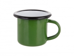 3oz/100ml Enamel Mug (Green, Black Edge)